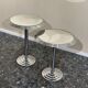 Pair of chrome mirrored sidetables, 1980s