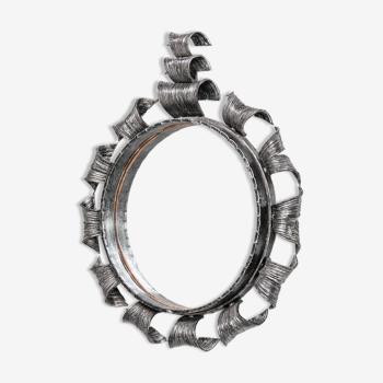 Mid-Century Iron French Circular Mirror