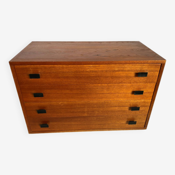 Meuble de rangement commode en teck scandinave années 60