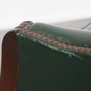 Green Cowhide Leather and Wooden Side/Dining/Desk Chair in English Style