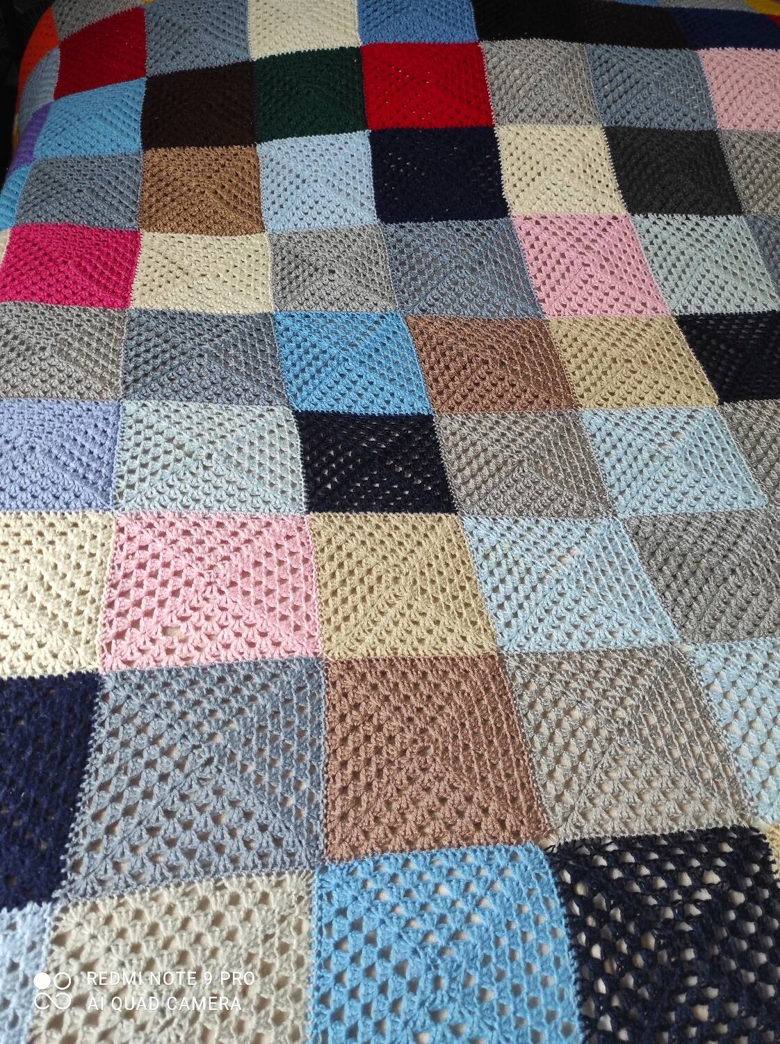 Large Vintage Granny Crochet Blanket