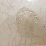 Cream cracked ceramic lamp base in Scandinavian style.