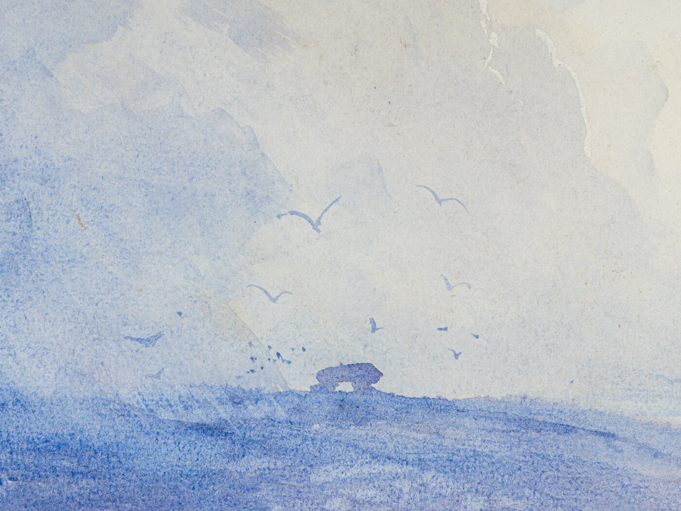 Blue coast, aquarelle on paper, 58 x 49 cm