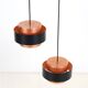 Set of 2 Fog & Mørup / Jo Hammerborg “Juno” pendant lamps / Mid-century Danish modern design / Copper / 1960s / 1970s