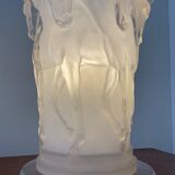 Lamp decorated with horses in plexiglass from the 70s