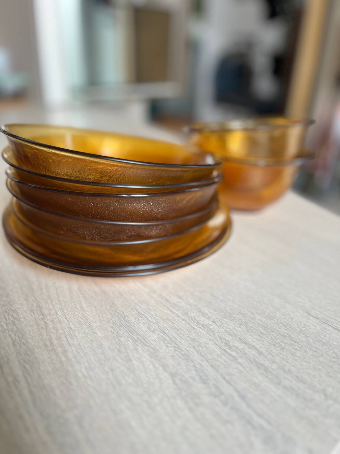 Arcoroc Sierra amber service – 9 pieces (1970s)
