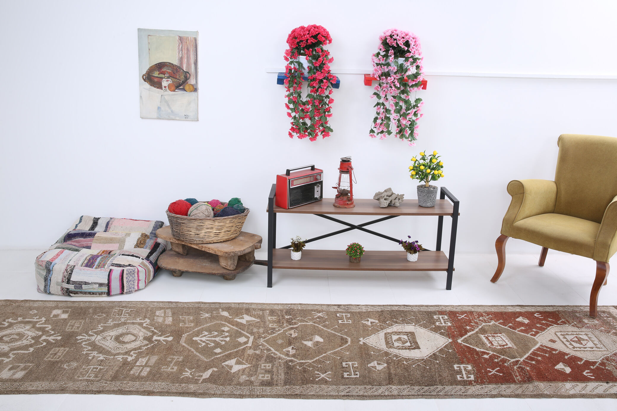 Tapis vintage turkish runner 392x87cm