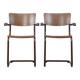 Set of 2 Thonet model S43 dining/side chairs with armrests