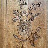 Parisian art deco hotel wardrobe in solid raw oak 1930