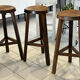 Set of 3 Vintage Brutalist Bar Stools from the 1970s