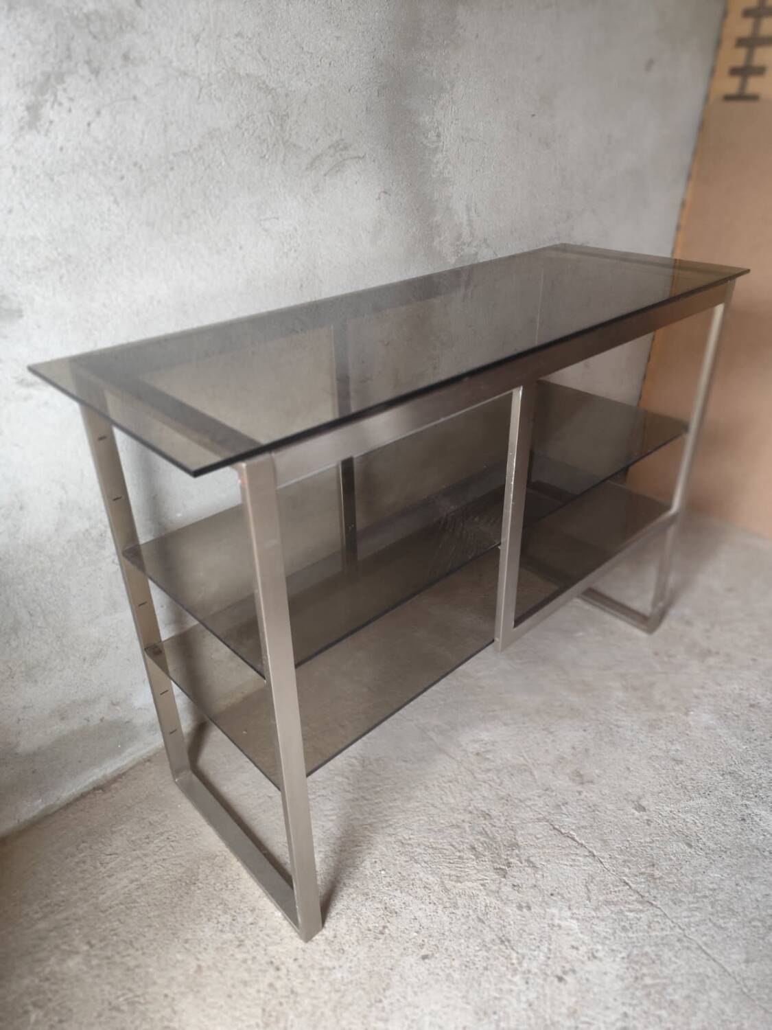 Seventies brushed metal console