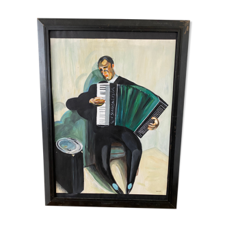 Accordionist Painting