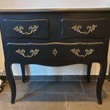 Stamped black Louis XV chest of drawers