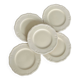 Set of 5 vintage earthenware flat plates stamped Longchamp beige color classic style