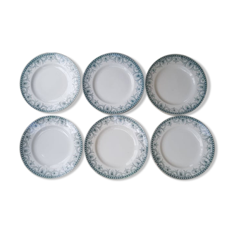 Set of 6 plates in Iron Earth Moulin des Loups model Wilbur