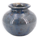 Blue ball vase in pyrite stoneware by Guy Baudat, 70s
