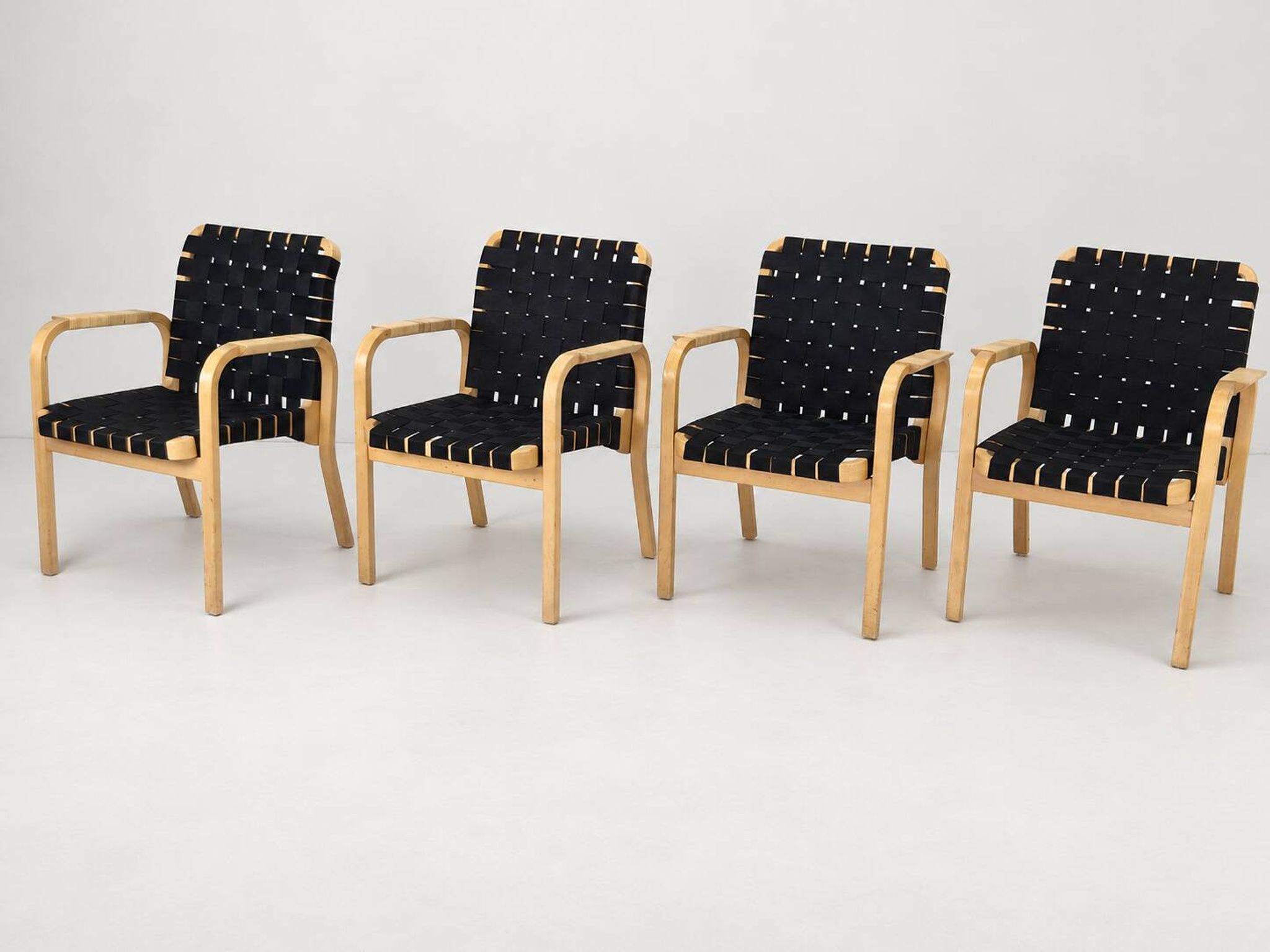 Model 45 Lounge Chairs by Alvar Aalto for Artek, 1970s, Set of 4