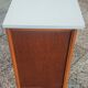 Pair of oak bedside tables, a. 1950; compass base, vintage retro design