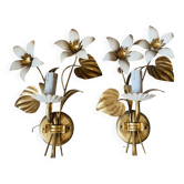 Pair of vintage Florentine wall lights in gilded metal – 1960s