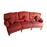 Rustic style 3-seater fixed sofa
