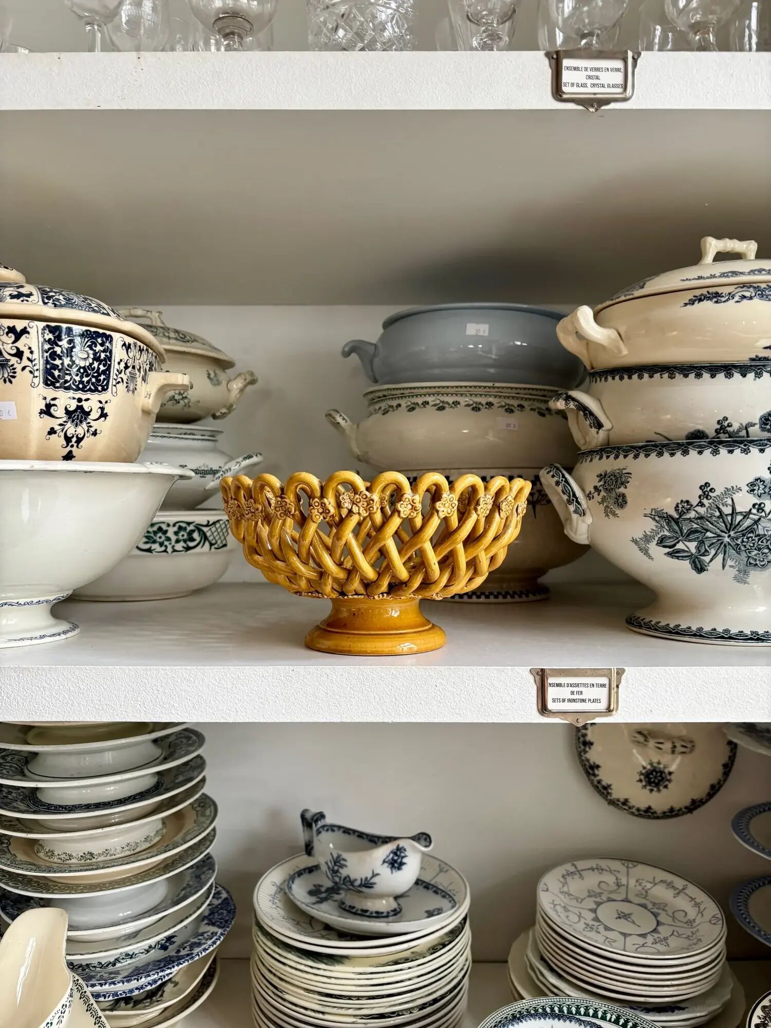 Openwork bowl Pichon Uzès in ochre earthenware