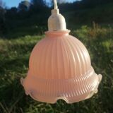 Vintage pink molded glass walker
