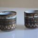 Set of 2 ceramic cups or mugs from the 1950s 1960s signed Rigal