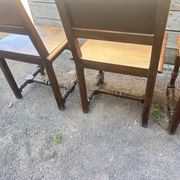 Set of 5 Louis XIII style wooden chairs