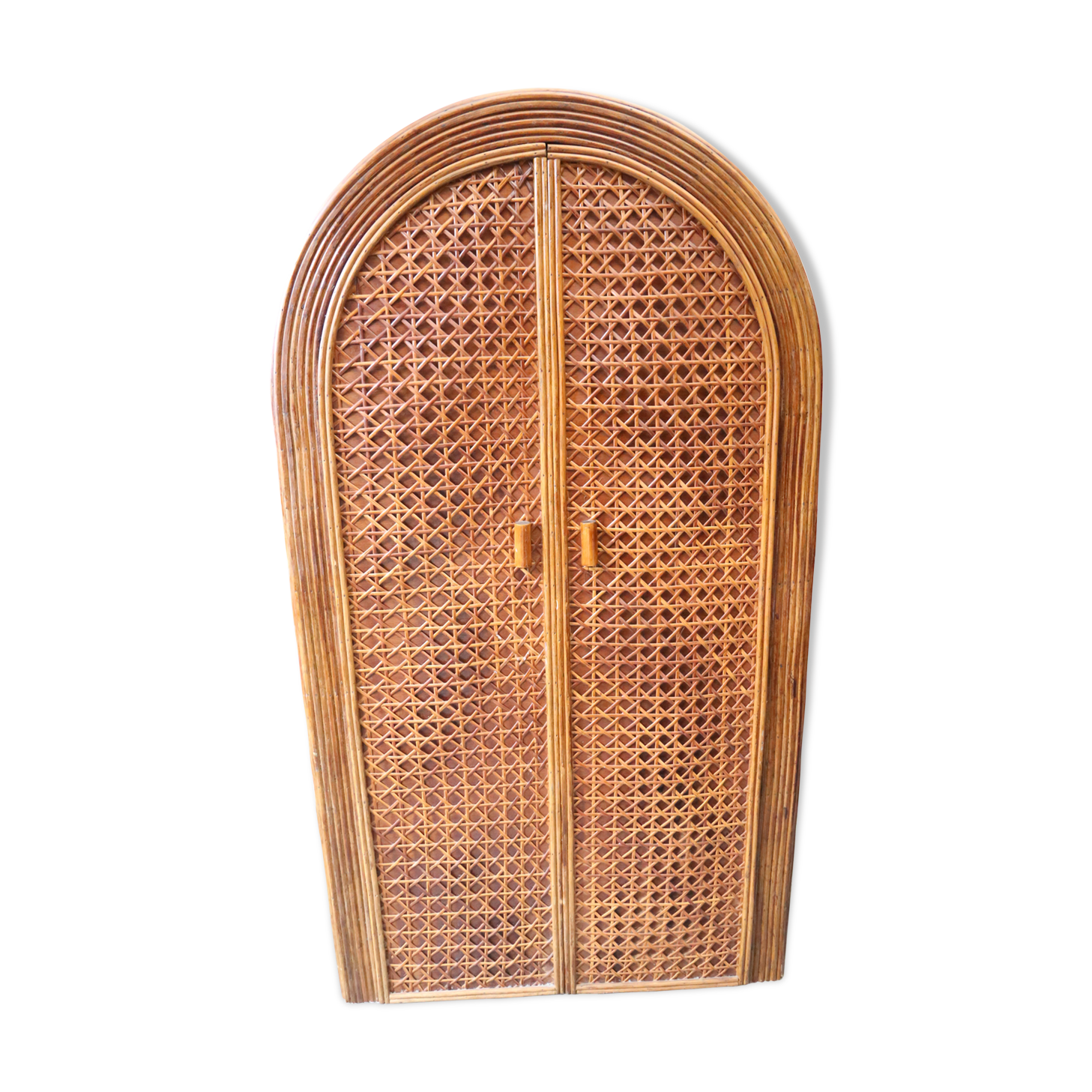Rattan cabinet, fluted