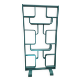 Mid-century room divider by Ludvik Volak in a deep turquoise colour, fully refurbished, Czech 1960s