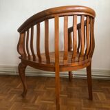 Exotic wooden canne colonial armchair