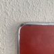 Vintage 1960 ponceau red barber mirror - 39 x 29 cm