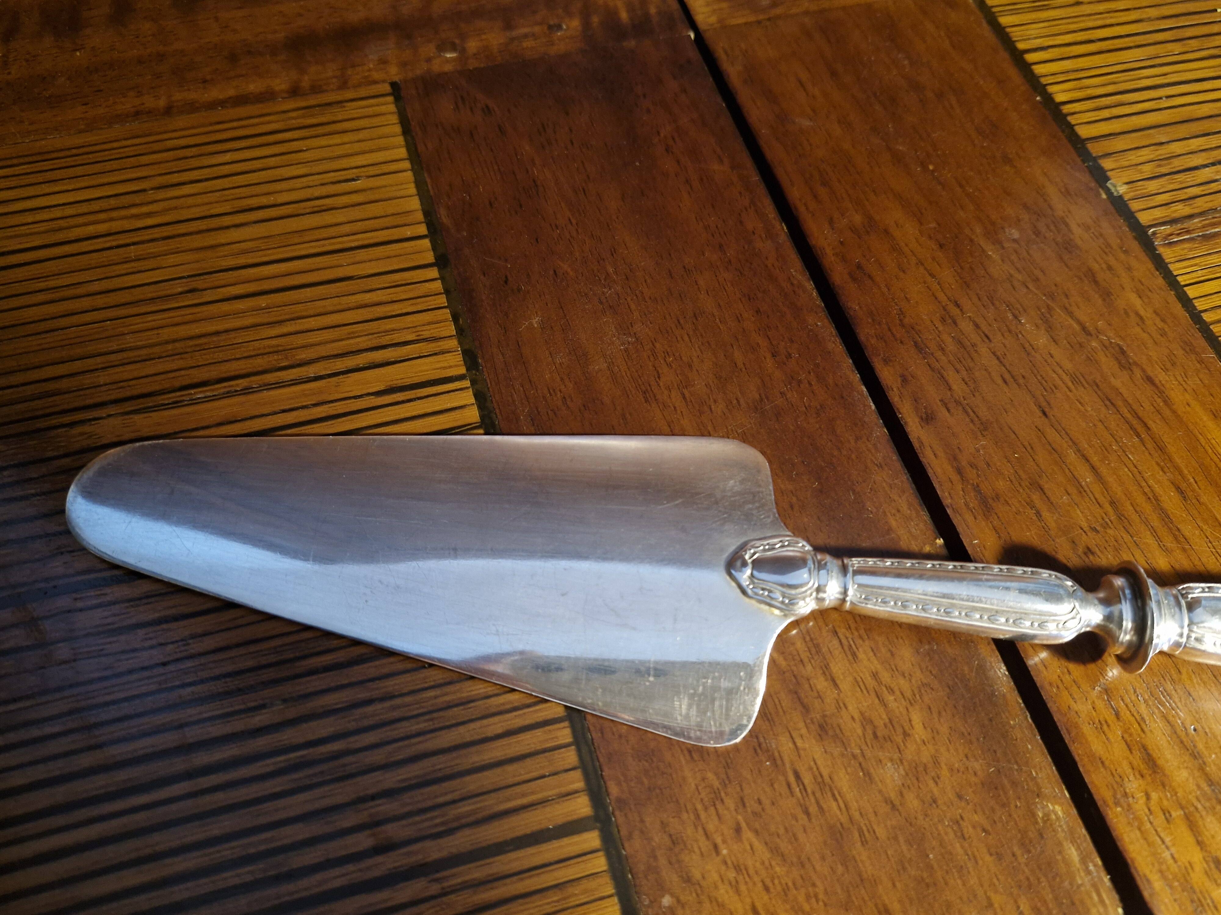 Old silver plated metal pie/cake server - Argental 2 hallmarks