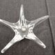 DAUM France pair of crystal candlesticks "Starfish" large model, 1960/1970