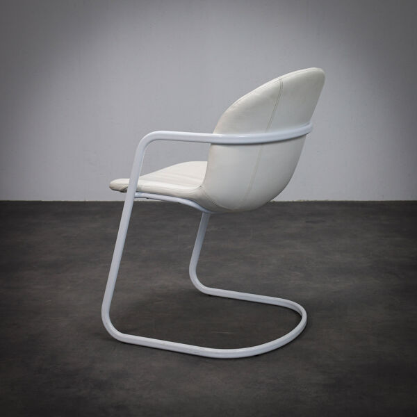 Ensemble de 4 chaises de salle à manger en cuir par Gastone Rinaldi pour Thema Italie, années 1970.