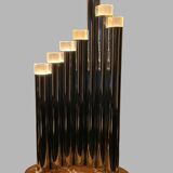 Grande lampe orgue de  sciolari des années 70 en métal chromé et marbre