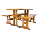 Mid century scandinavian pine dining set table and two benches, 1960s