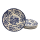 6 Flat blue blue plates "Flowers"
