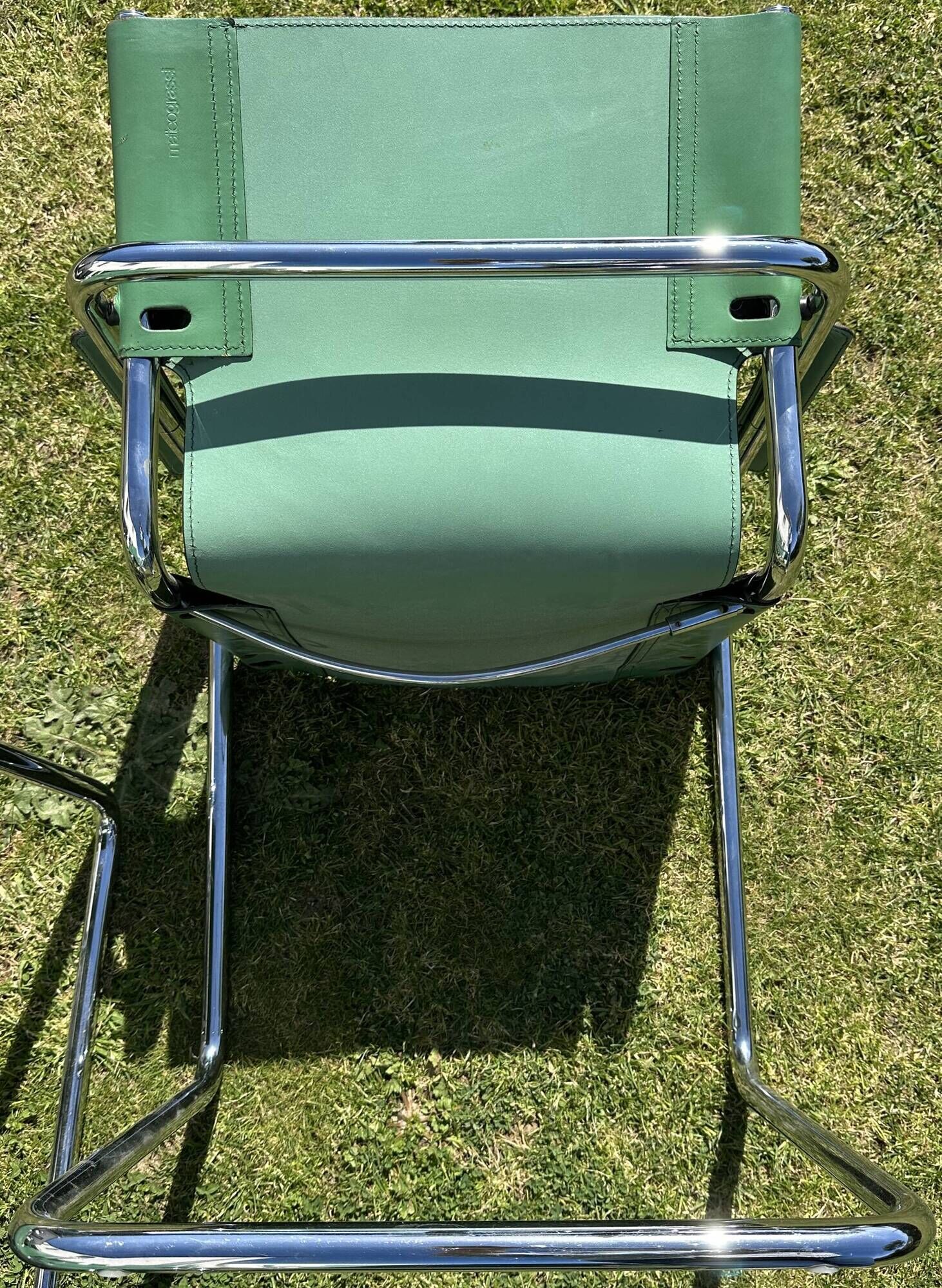 Set of 6 Chairs and 2 Matteo Grassi Armchairs in leather - rare "Basque" green