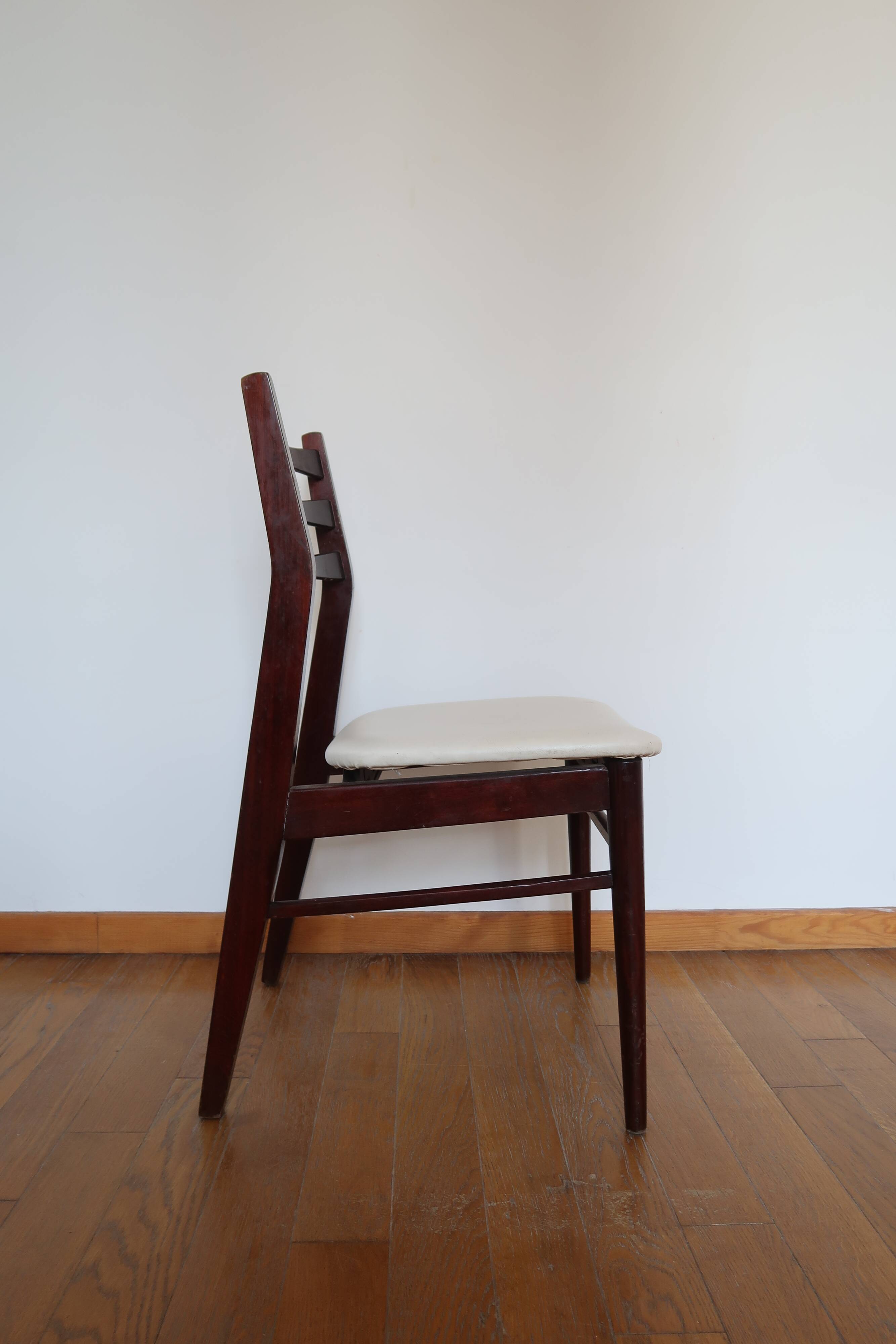 6 Scandinavian chairs skaï white