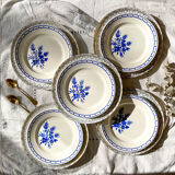 10 Mismatched Porcelain Plates ~ White Gold Porcelain Plates ~ LIMOGES Plates ~ Dishes