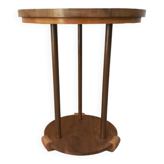 Walnut and copper pedestal table