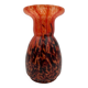 Vase verre moucheté orange et brun, style Clichy