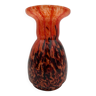 Orange and brown speckled glass vase, Clichy style