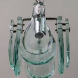 Mid-Century Modern Italian Chrome and Thick Glass Pendant by Veca, 1960s