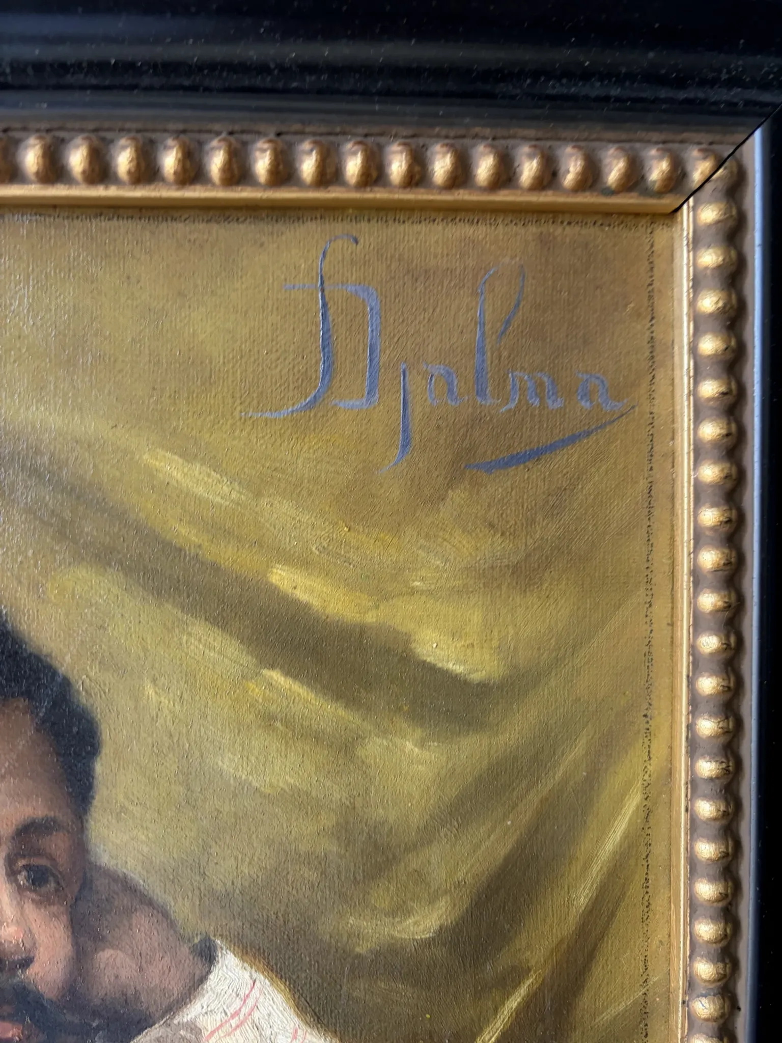 Orientalist portrait, oil on canvas signed 1873