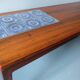 Danish rosewood and blue ceramic tile coffee table, Denmark 1960s