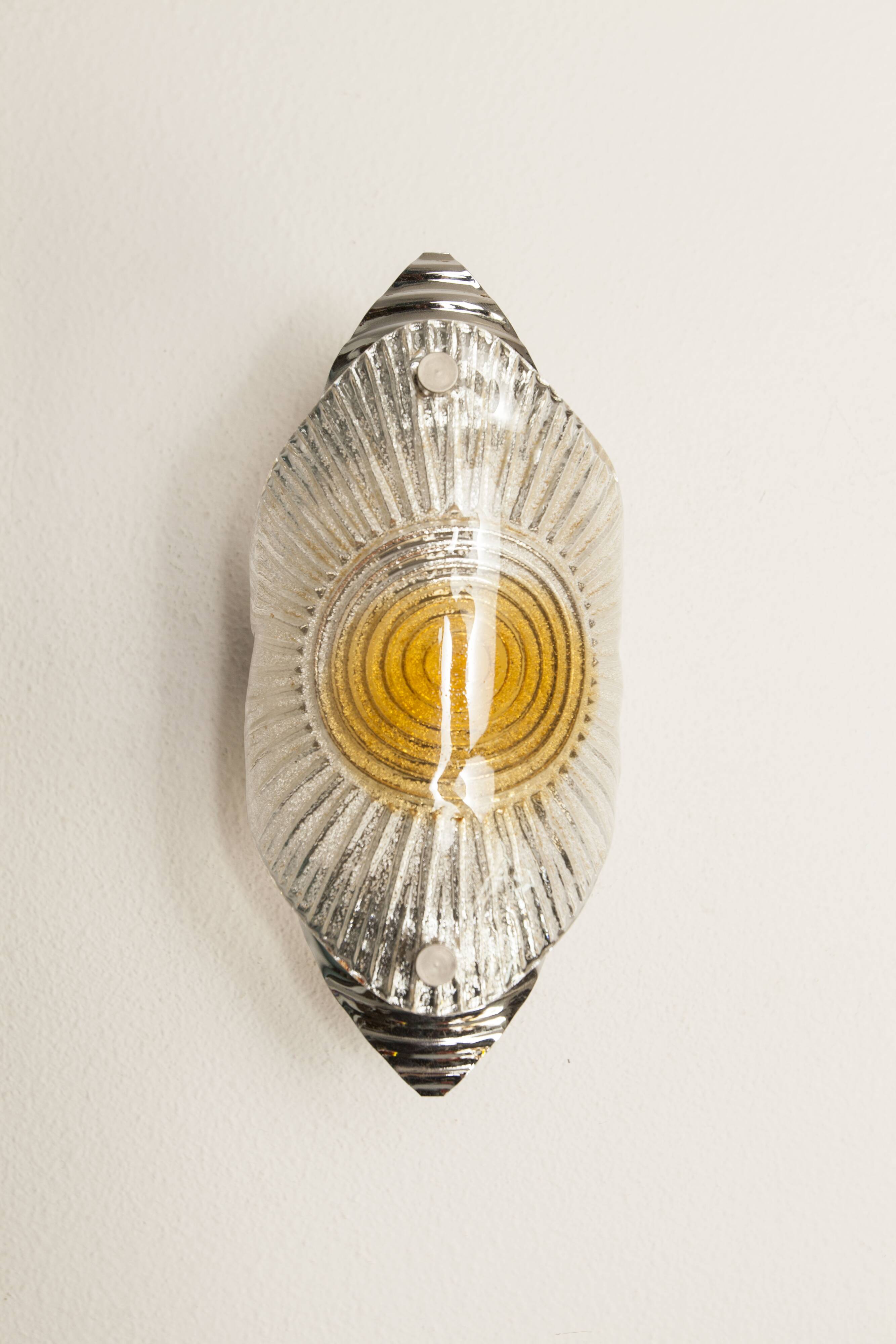 Rare Murano chrome sheet wall light 1960