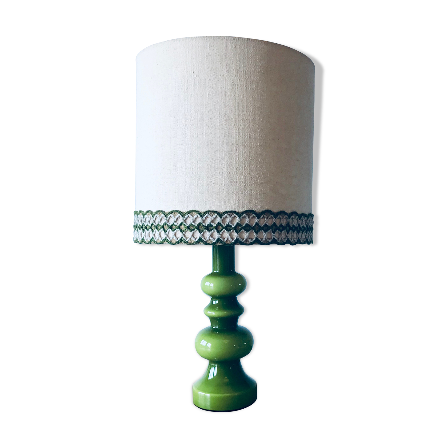 Vintage green glass lamp