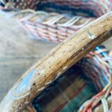 Pair of colorful wicker baskets